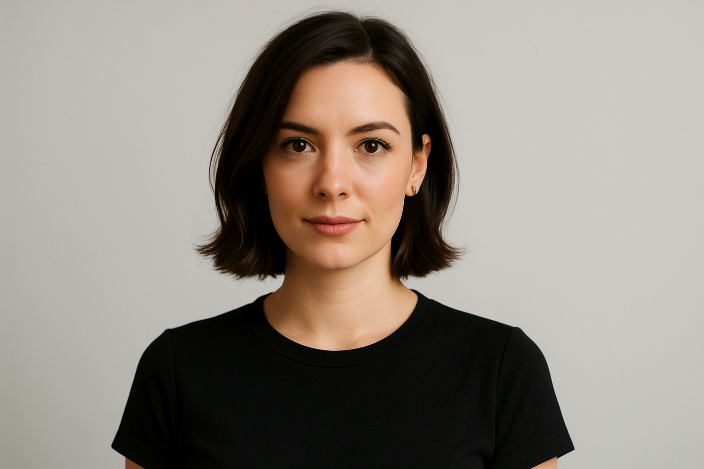 vrouw met zwart shirt